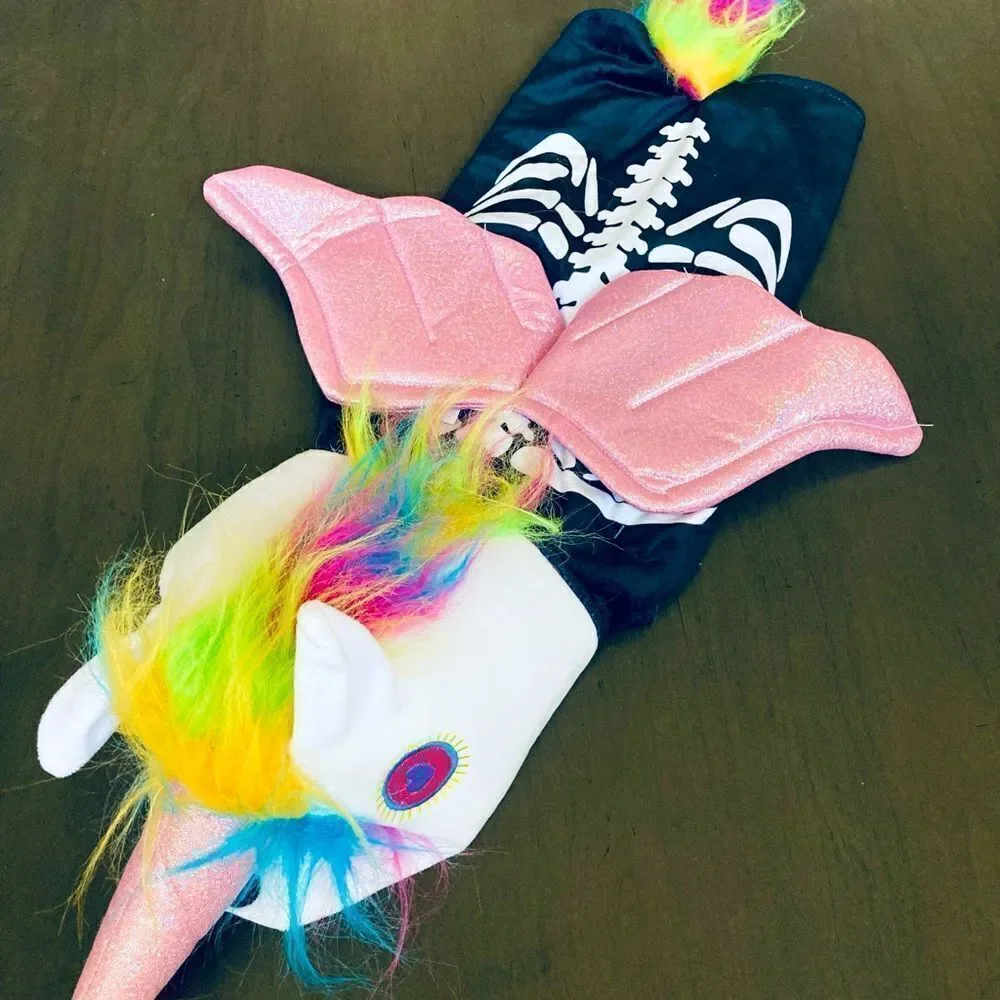 Pet Halloween Unicorn Skeleton Dog Costume